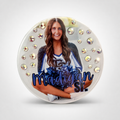 Custom Photo Rhinestone Button Pin 3"