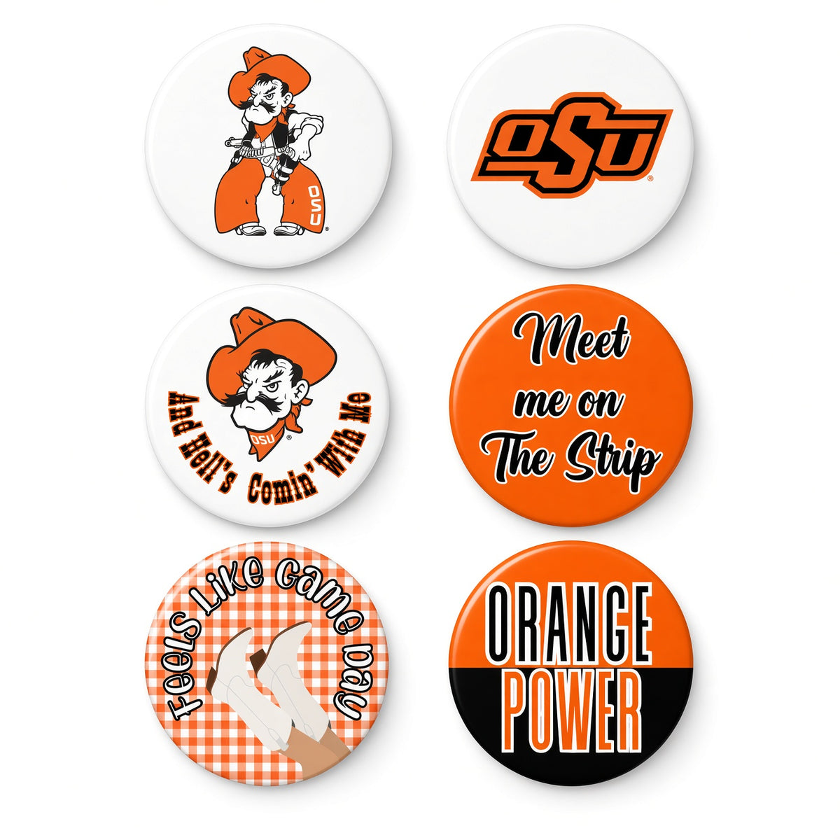 OSU - Oklahoma State - Stillwater Spirit Buttons