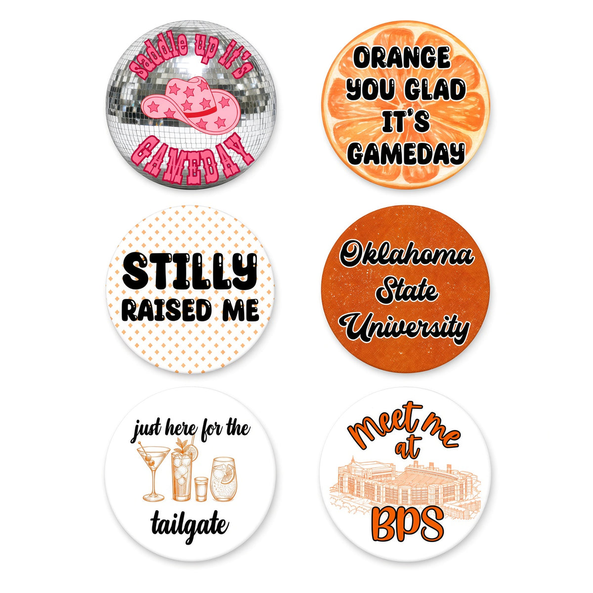 OSU - Oklahoma State - Stillwater Spirit Buttons
